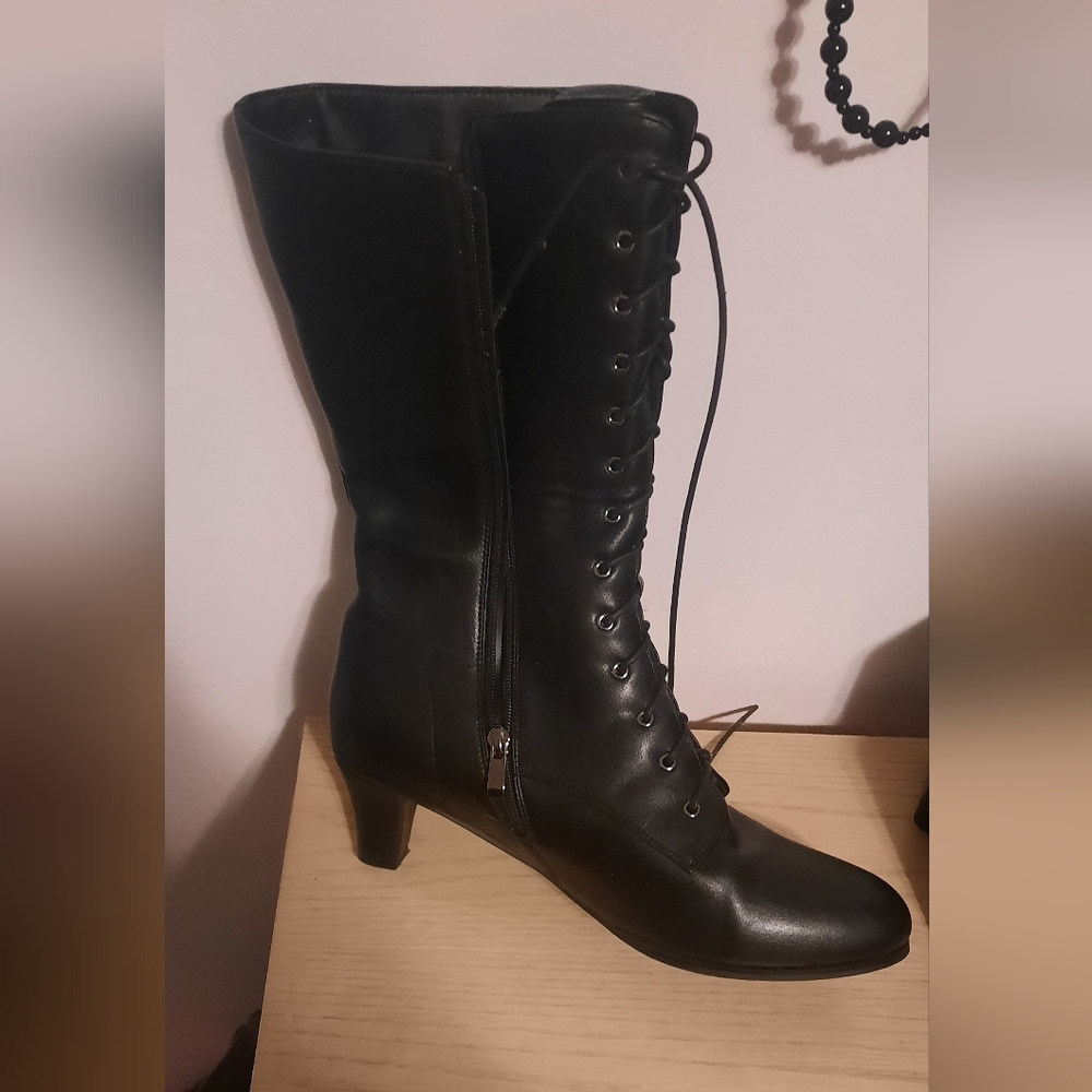 Amazon Black Lace-Up Women's Boots